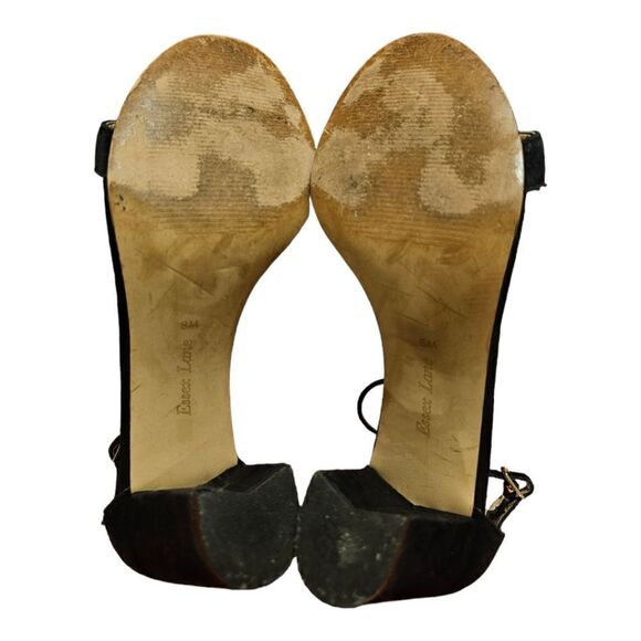 ESSEX LANE "Moira 2" Black Suede Block Heel Sandals -‎ Size 8 - Picture 5 of 8